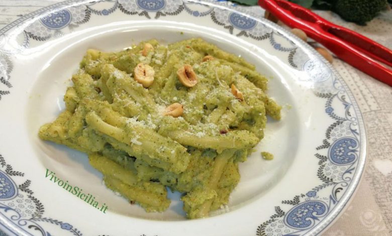 Pasta con broccoli e nocciole dei Nebrodi